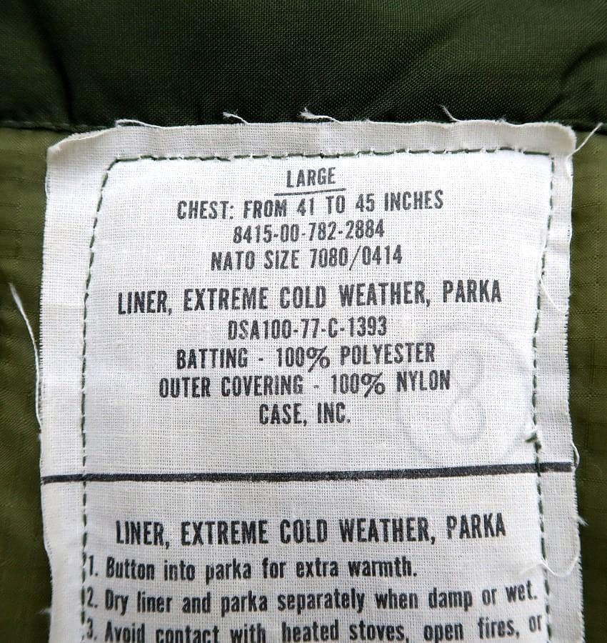 美品 L 米軍実物 80s M-65 モッズコート ライナー セット ⑦