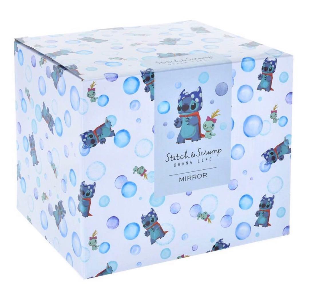 Disney スティッチ　ミラー付き小物入れ　フィギュア