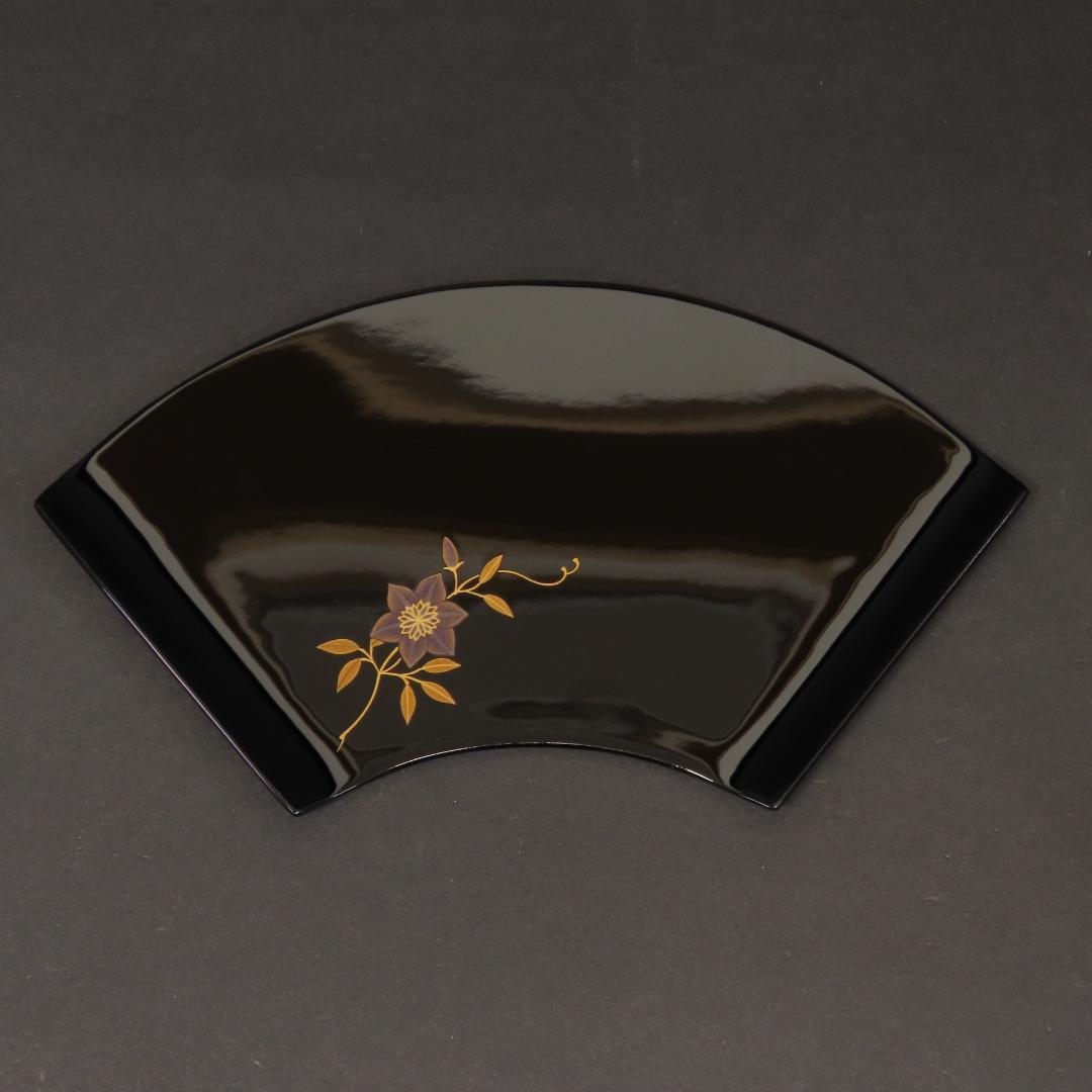 ⭕393 美品 高級輪島塗 漆工房謹製 本金蒔絵草花 絵変 銘々皿5客 煎茶道具