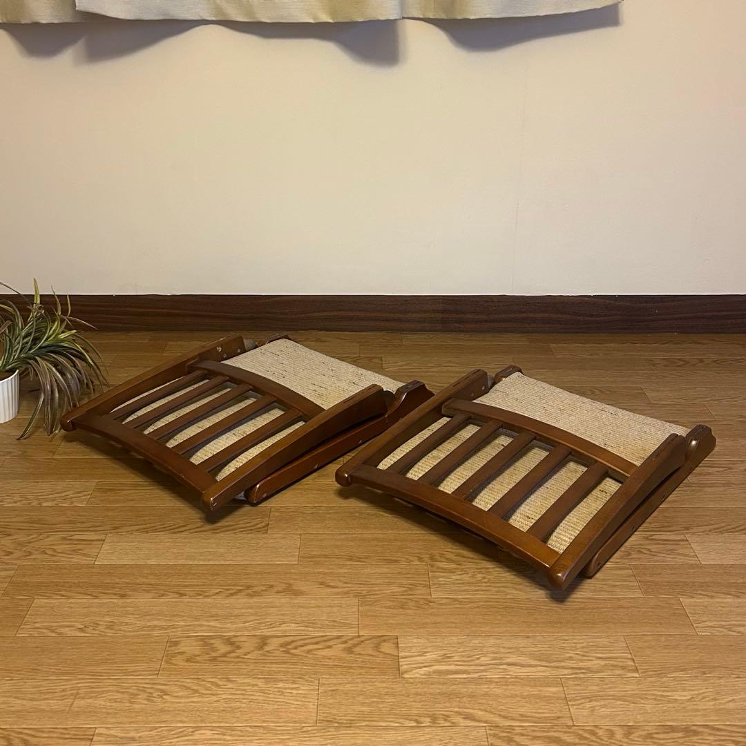 木製　折り畳み座椅子　ローチェア　和室　2脚セット