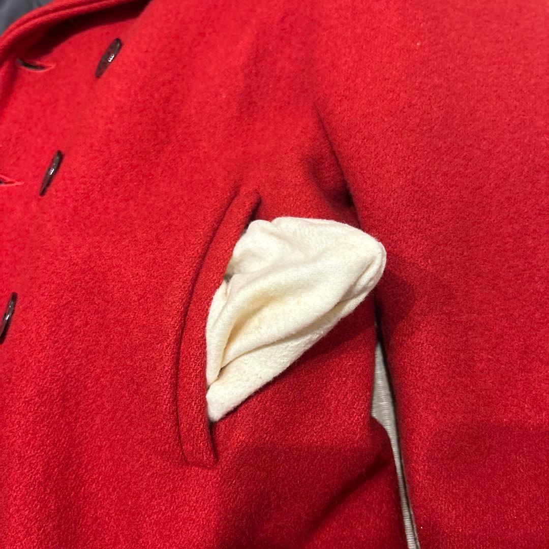 Sサイズ 90S アメカジ　ショット　メルトンピーコート 希少 赤