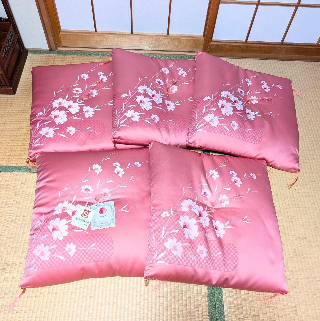 ★新品未使用★西川婚礼座布団 高級座布団 お盆 法事 来客用 ５枚セット元箱付