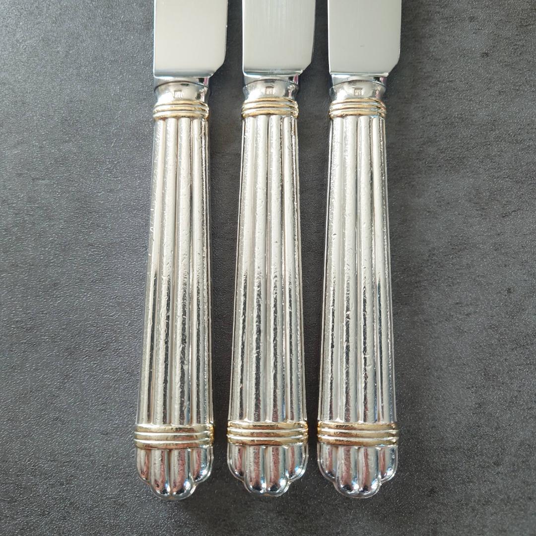 格安 希少 クリストフル アリアゴールドリング テーブルナイフ 3点