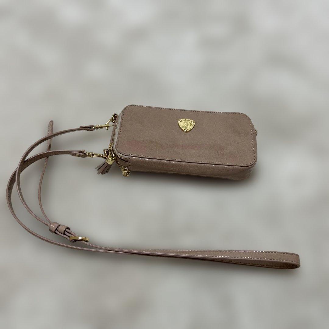 ATAO アタオ アミュレット ローズクォーツ ショルダーウォレット エナメル