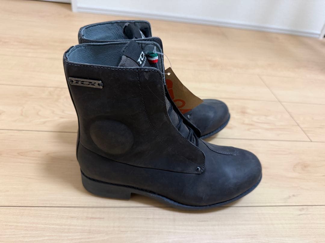 TCX ブラック レザー ライディングブーツ