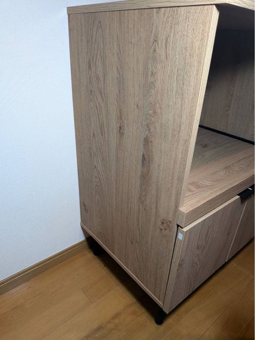 ■送料込■LOWYA ラタン調キッチンカウンター90 棚 収納台