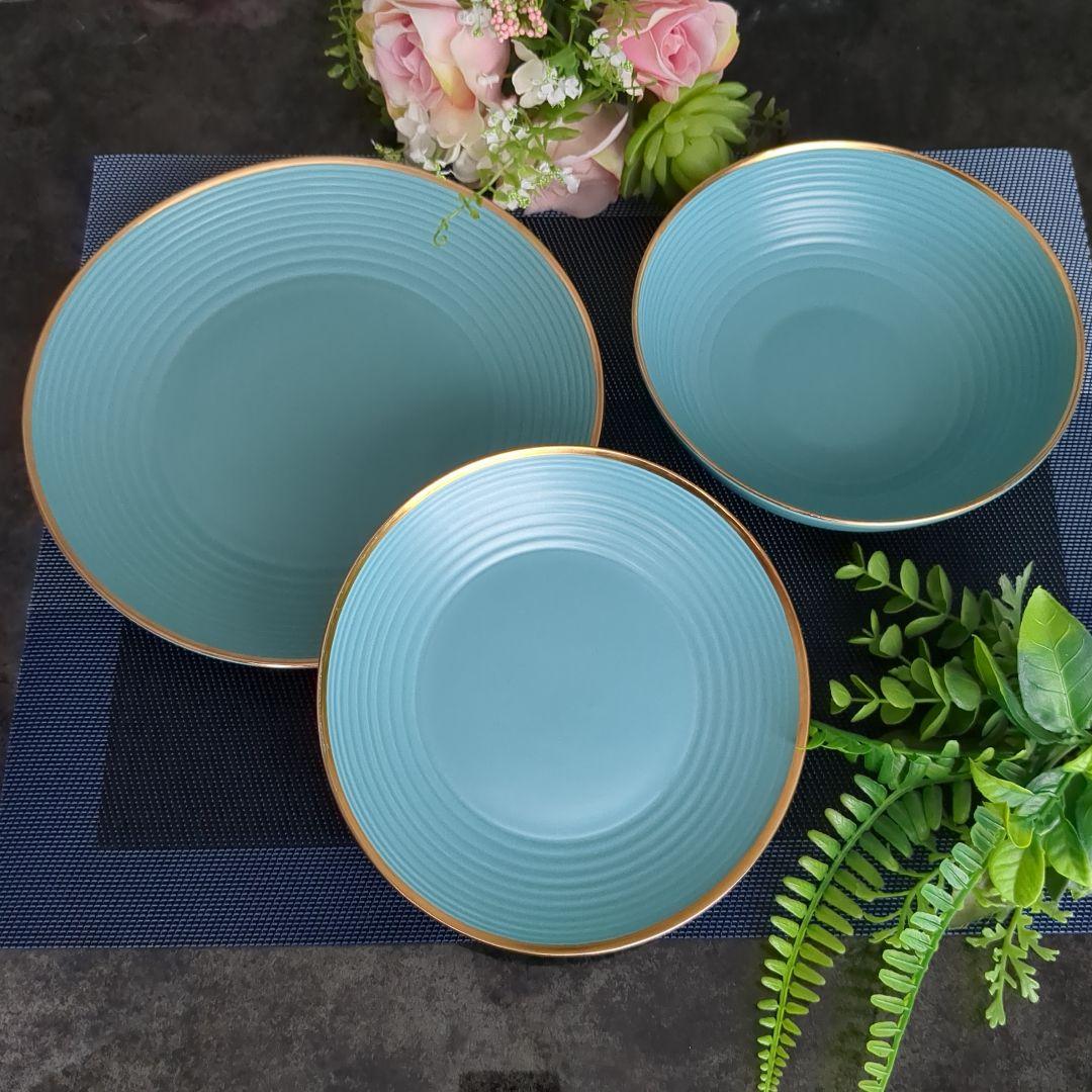 北欧モダン食器　食器セット　大皿ブルーカラー