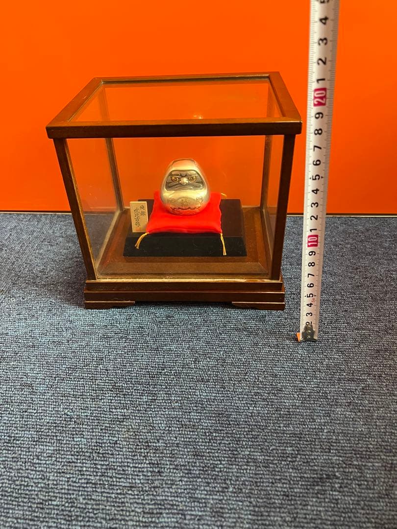 1198 純銀☆武比古作 ダルマ☆ケース入り 置物 福達磨 シルバー