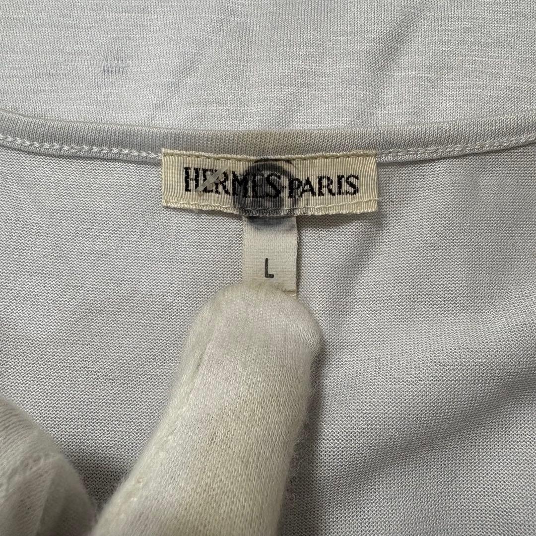 エルメス HERMÈS マルジェラ期 半袖シャツ カットソー 袖ロゴ 刺繍