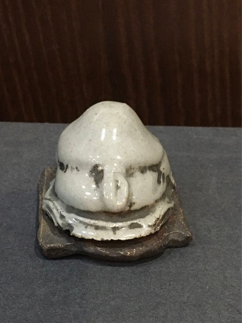 古　赤膚焼　お福香合