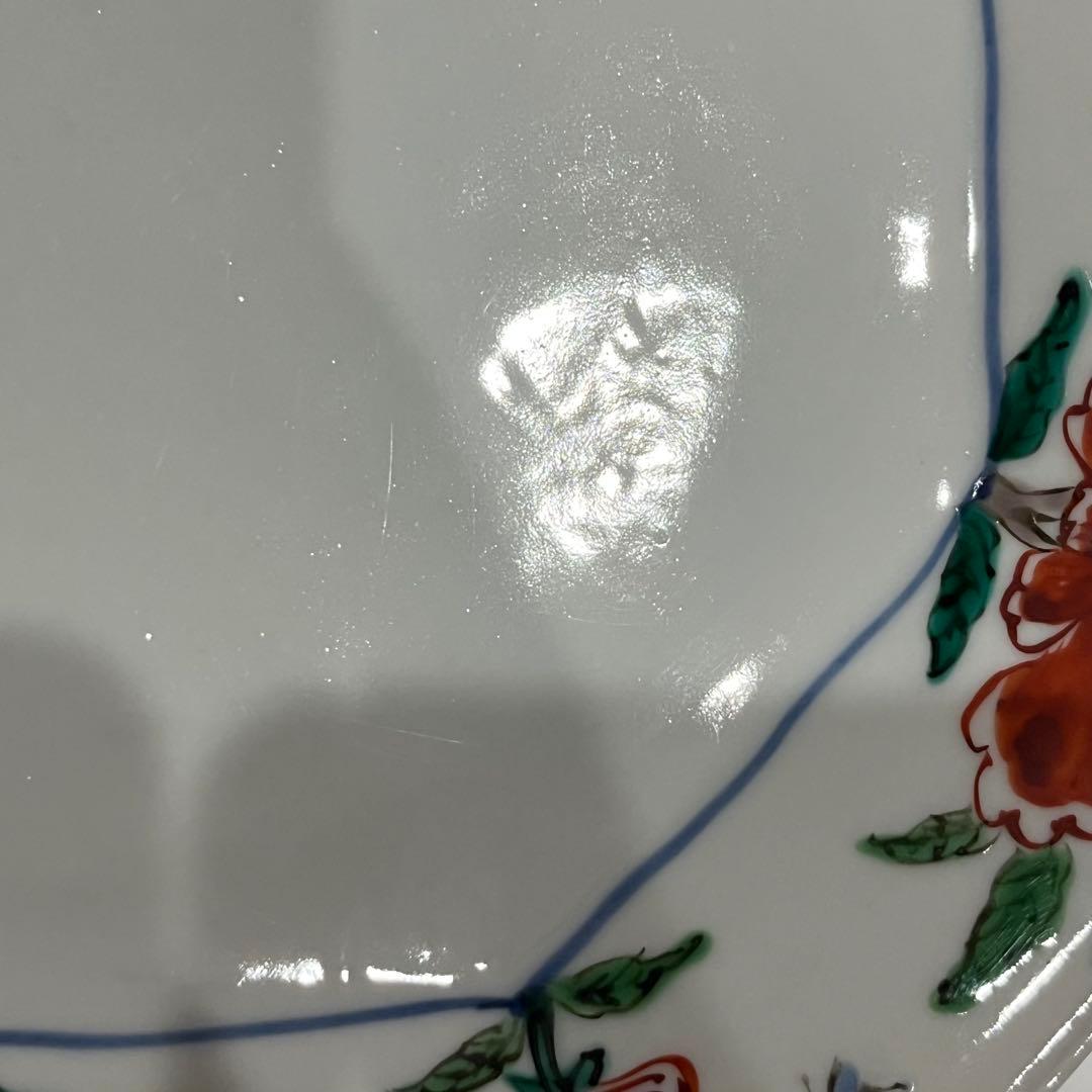 【新品】正木春蔵 色絵染附 牡丹文八角皿 3枚セット