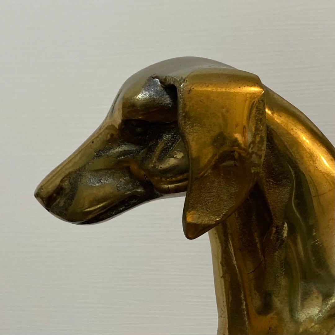 真鍮製 犬の置物 グレイハウンド ヴィンテージ アンティーク レトロ ブラス