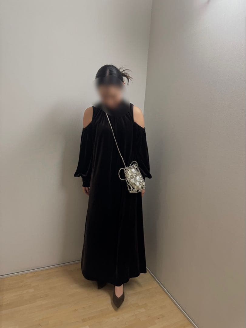 【Acka.】 ベロアロングドレス ダークブラウン