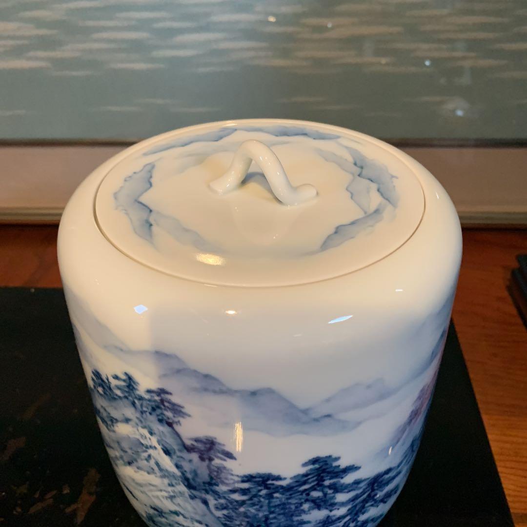 茶道具　山水手描き