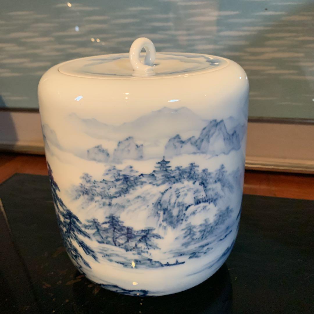 茶道具　山水手描き