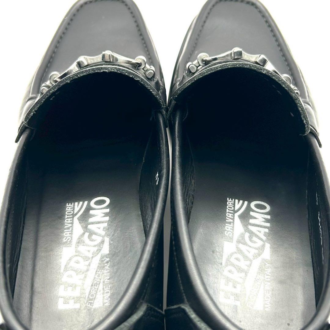 美品✨ フェラガモ 【24.5】 ビットローファー ガンチーニ ブラック 革靴