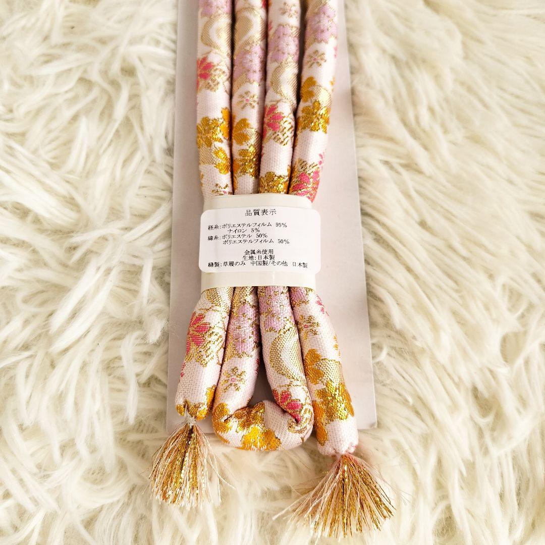 【7歳】七五三 はこせこセット 流水 小花 ホワイト ピンク系 日本製