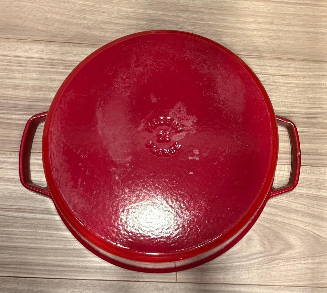 ストウブ　ピコ・ココット 28cm ラウンド　チェリーレッド　鋳鉄