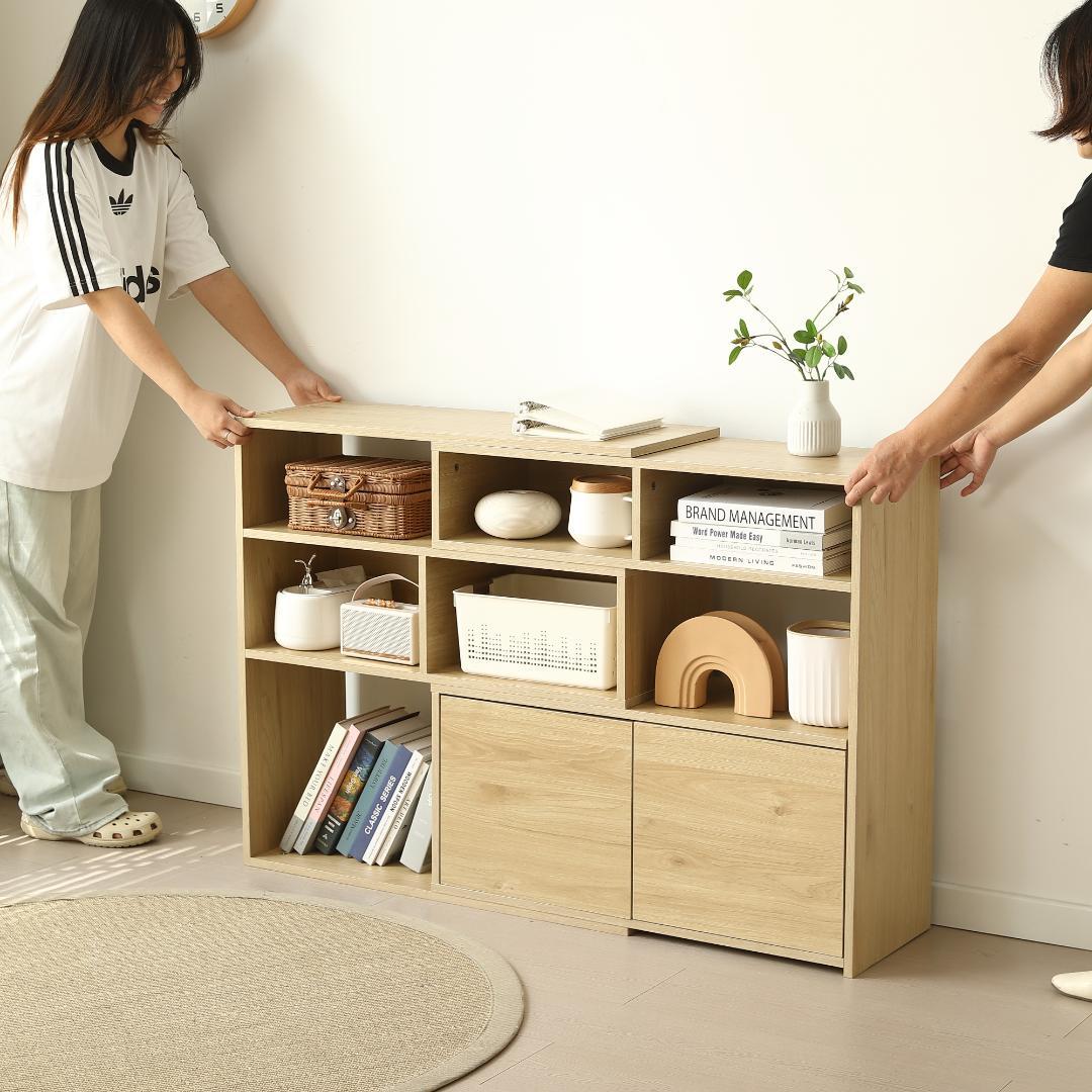 超人気！伸縮ラック オープンシェルフ サイドボード リビング収納 幅80～158