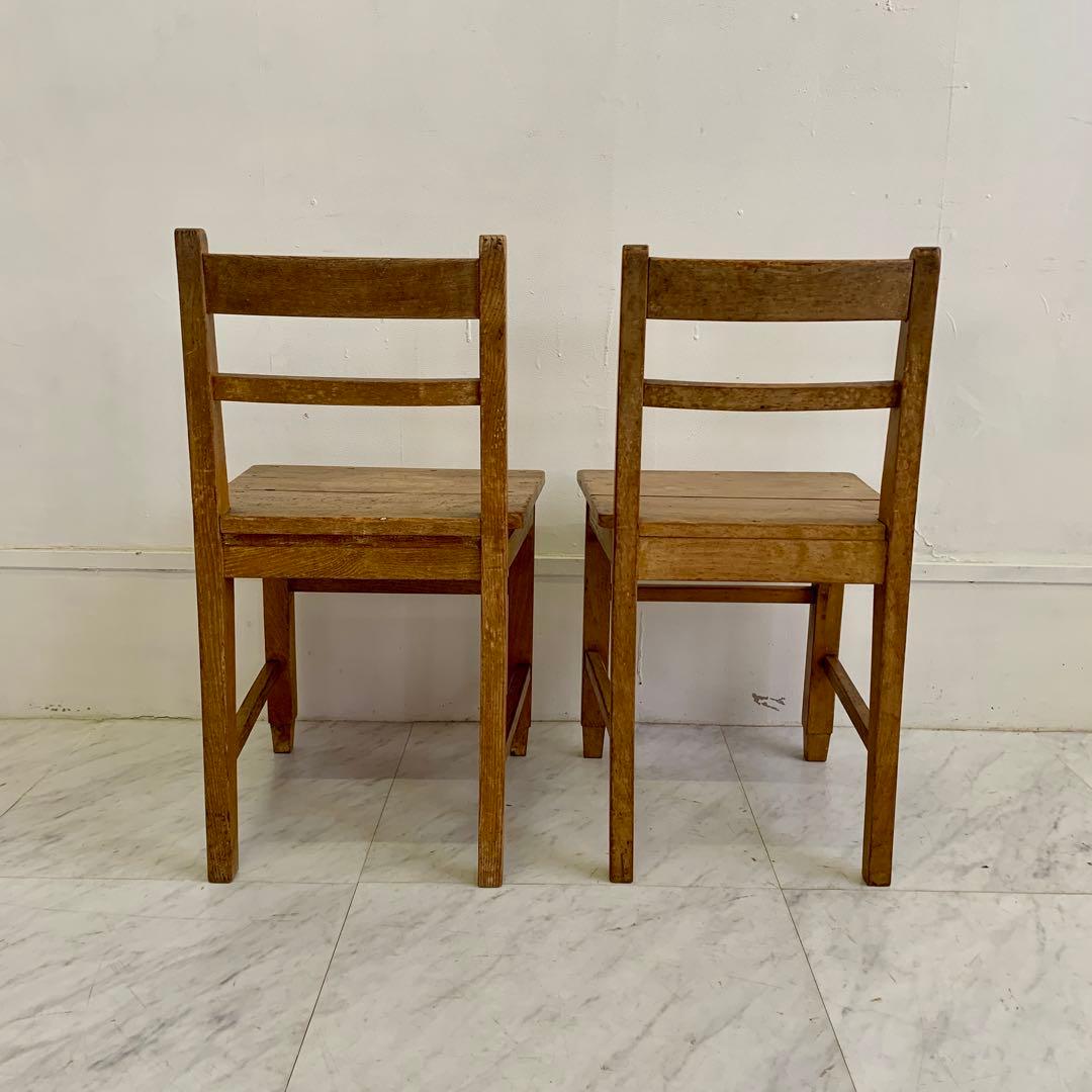 昭和レトロ 木製チェア 2脚セット｜昔懐かしい 古道具 椅子 木味 ヴィンテージ
