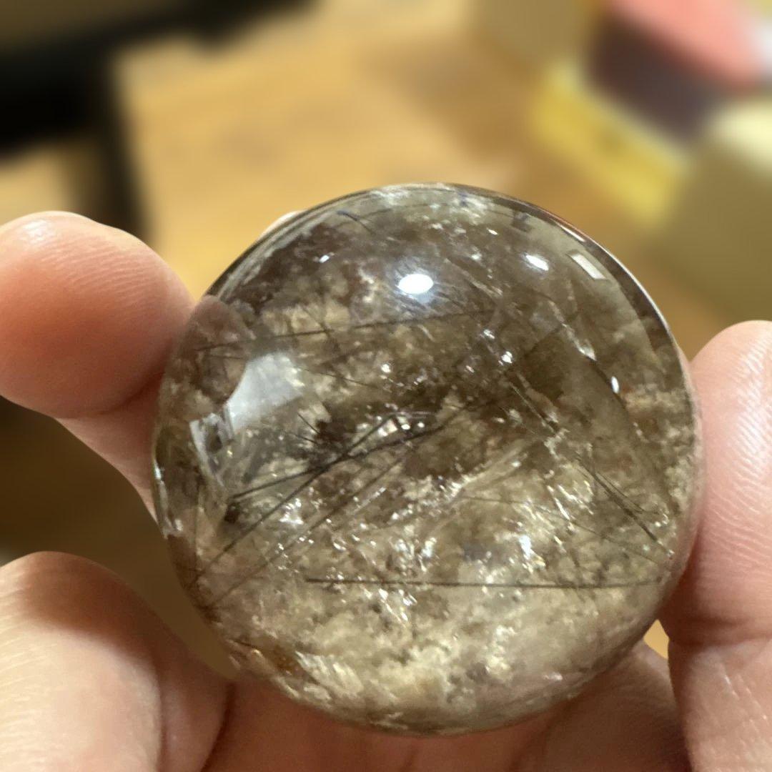 希少　高品質　ガーデンルチルクォーツ　丸玉　スフィア