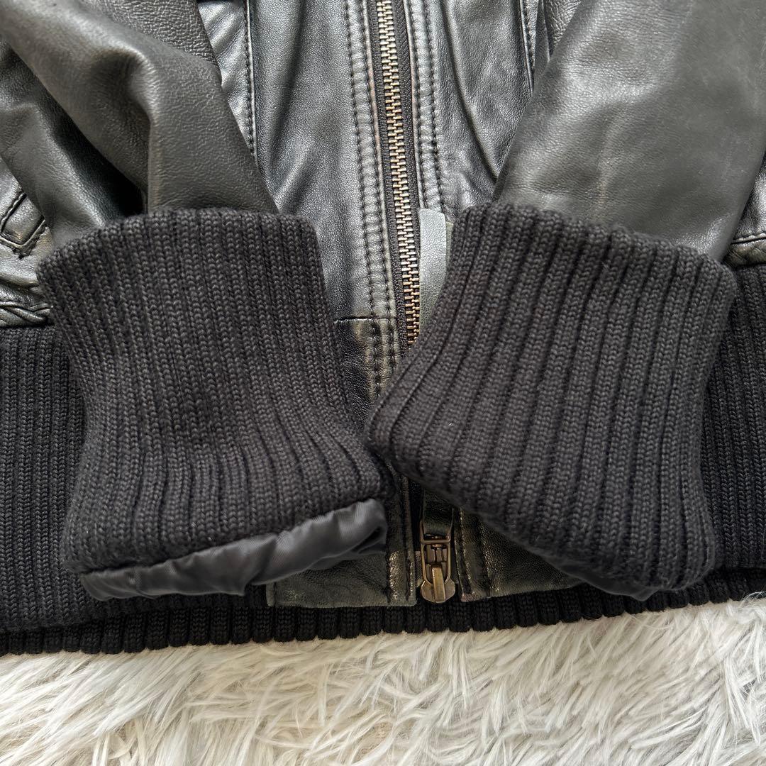 AVIREX ラムレザージャケット ライダース ブラック Sサイズ