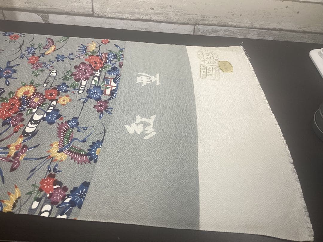着物 反物 紅型 高級ちりめん 防縮加工 正絹 絹100% 未使用品 966