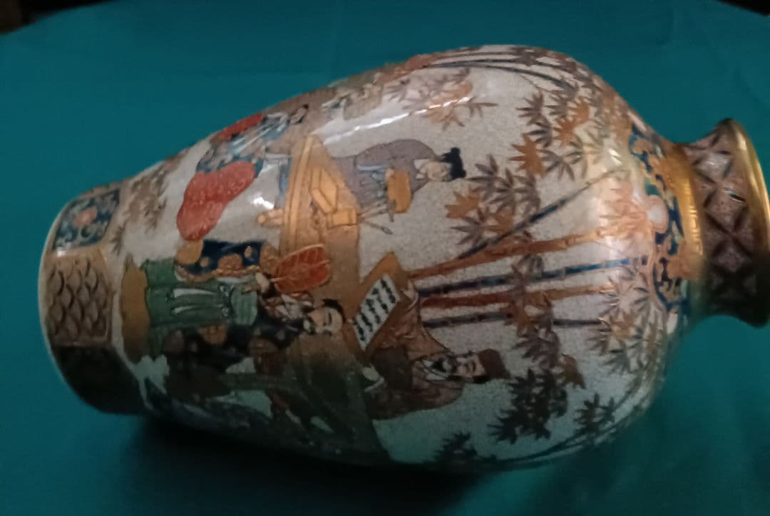 薩摩焼【献上薩摩焼人物図　竹林七賢人図】美術品