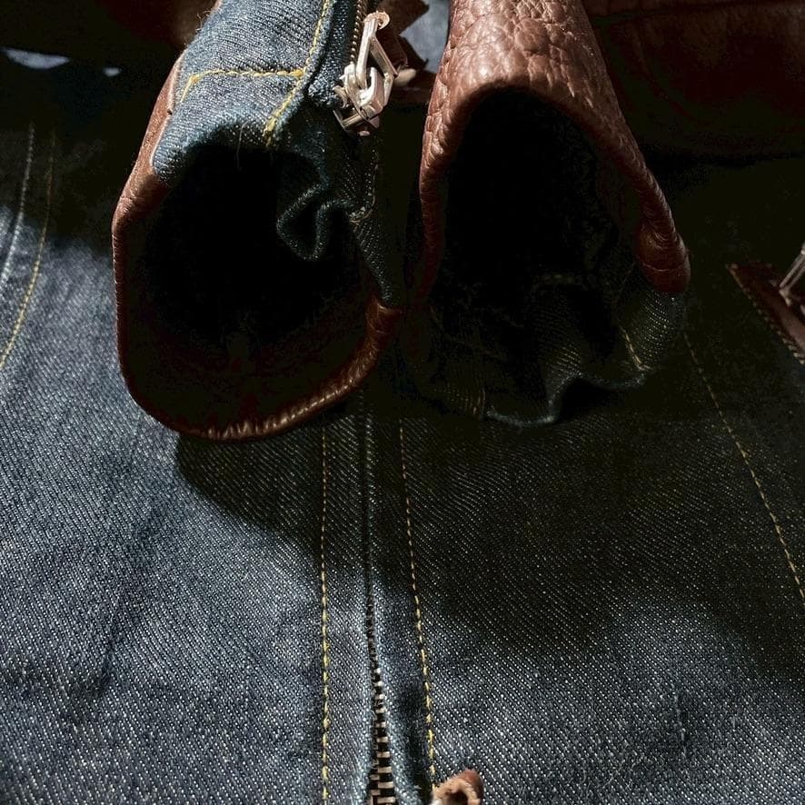 m*☆様 【美品】マックスフリッツ　レザー×デニムコンビ ライディングジャケット