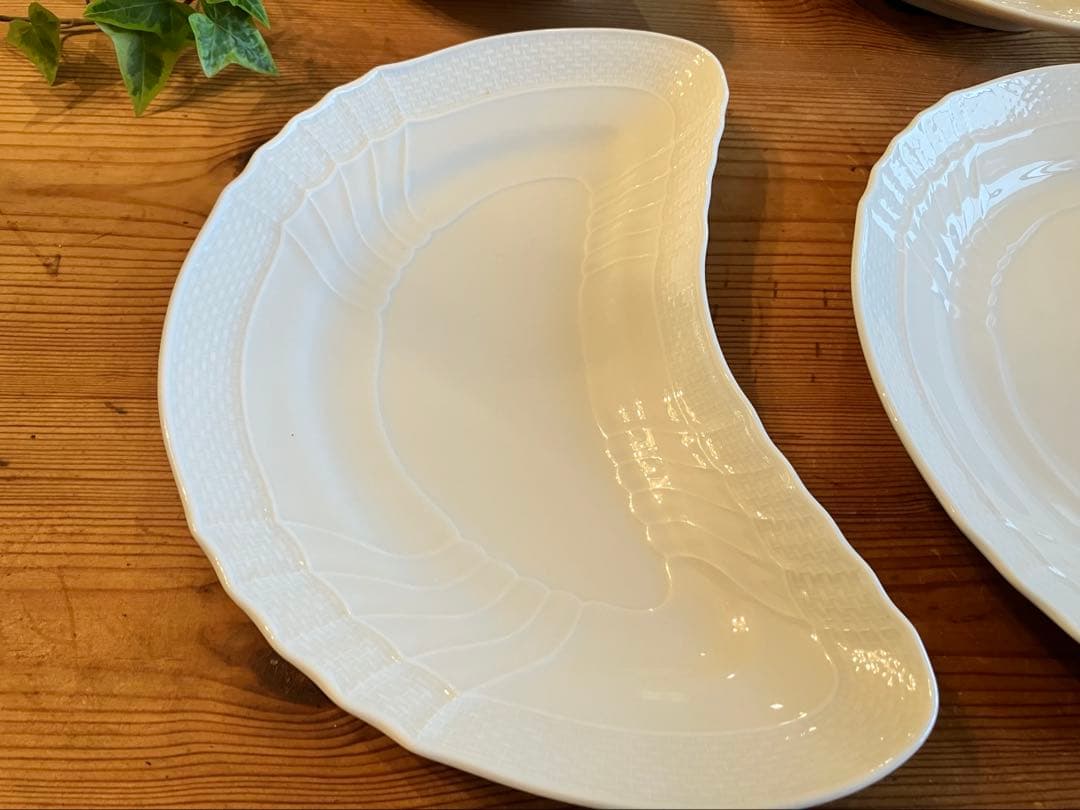 ジノリ　ベッキオホワイト　クレッセントディッシュ×6