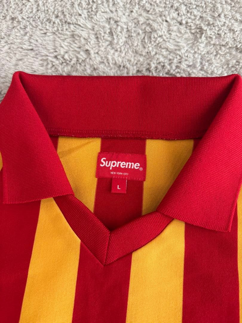 Supreme playboyゲームシャツ ストライプ ポロシャツ Ｌ　オレンジ