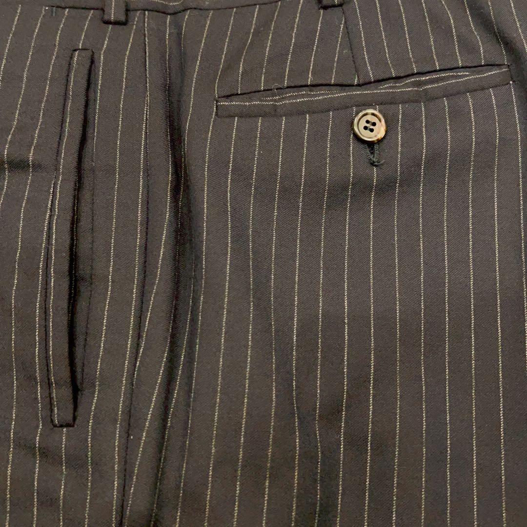 極美品 PRADA ブラック ストライプ ビジネススーツ