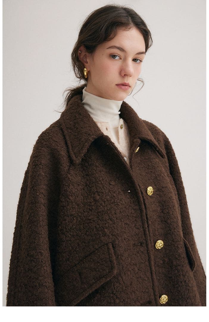 【中古】Fano Studios ボアジャケット ブラウン ショートコート