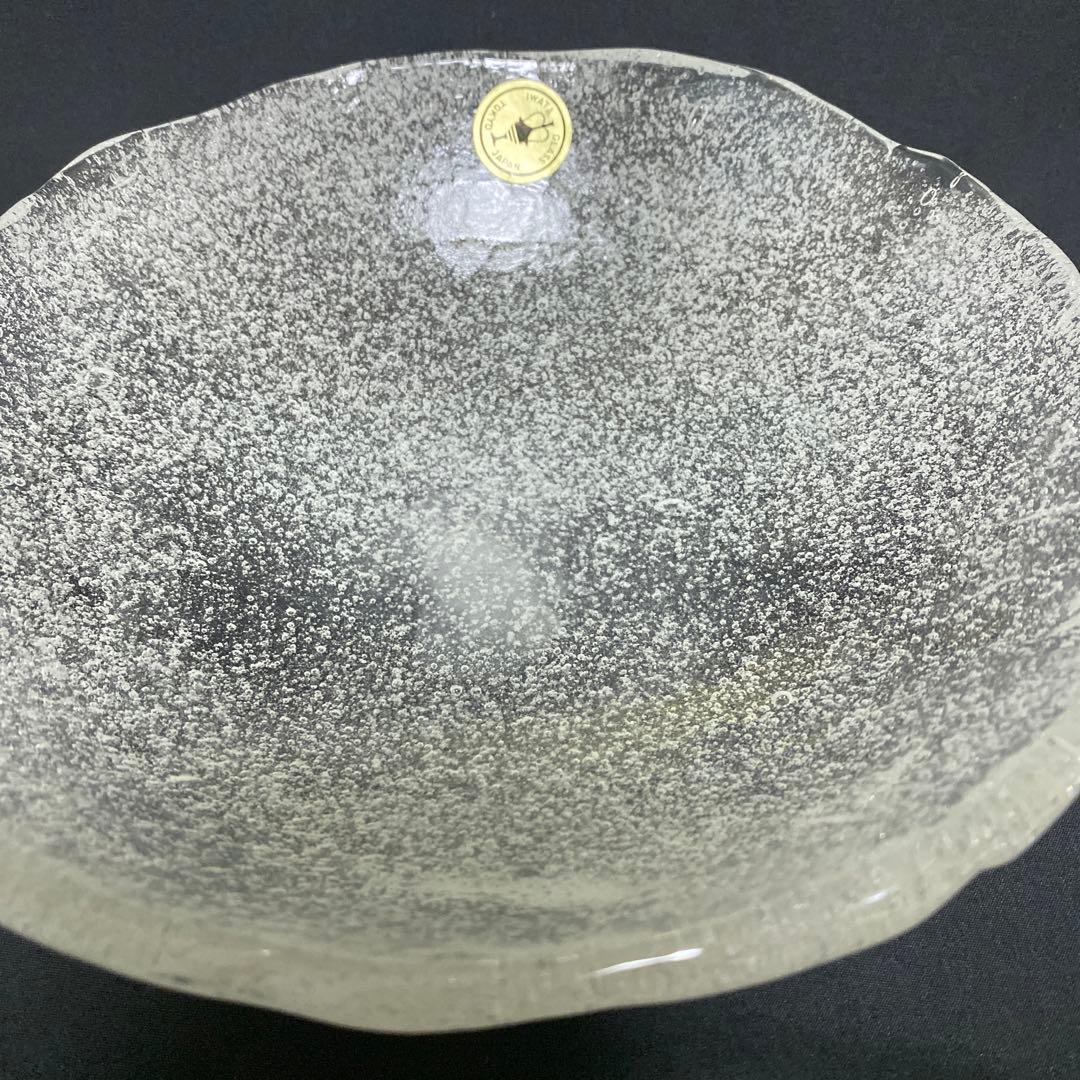 岩田ガラス　気泡　ガラス　浅鉢　深皿　6枚　未使用　美品