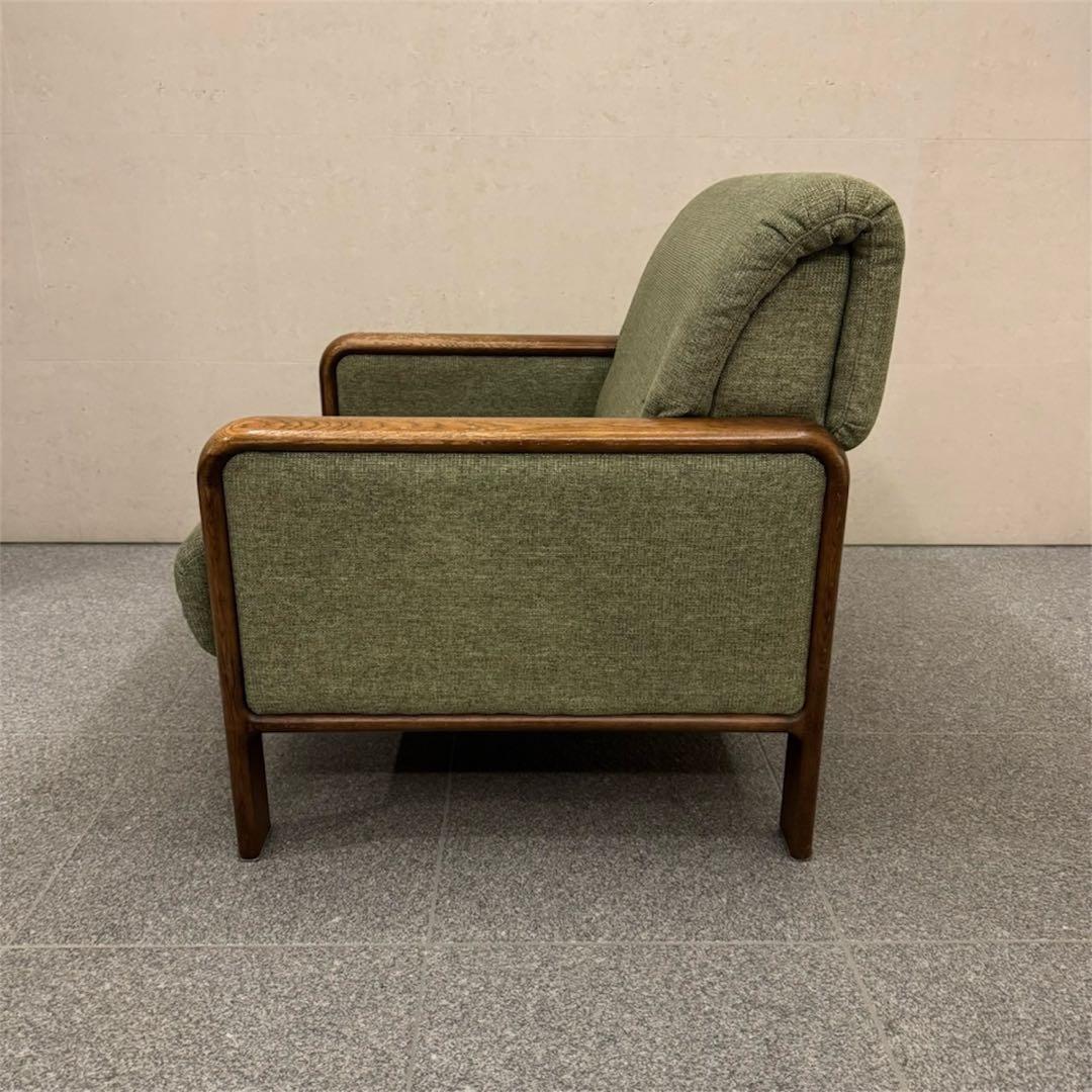 オールドカリモク パネルアーム 1人掛けソファ ②