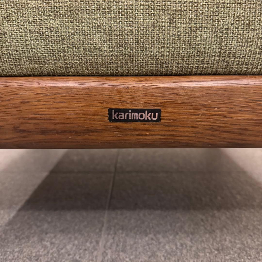 オールドカリモク パネルアーム 1人掛けソファ ②