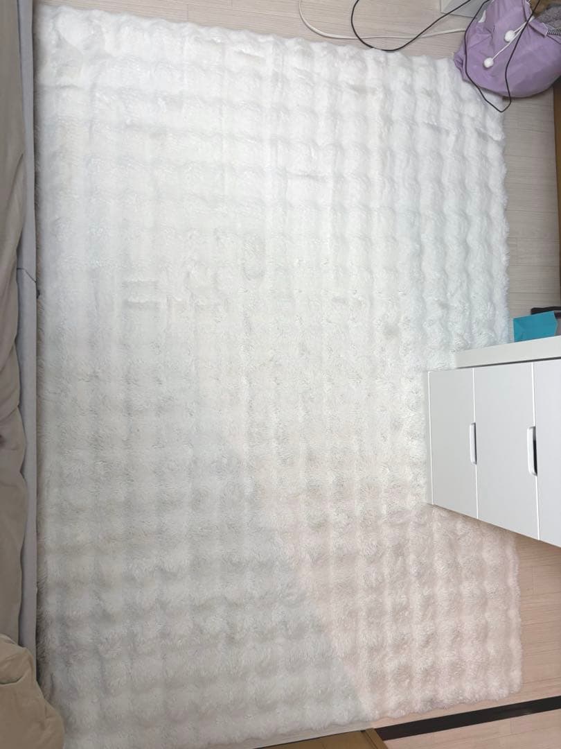 フランフラン　低反発 ポコモコファーラグ M アイボリー