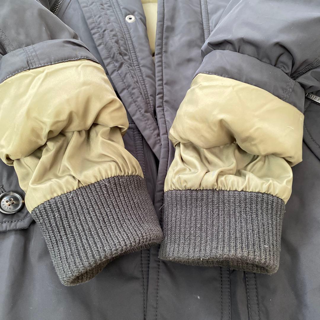 DIESEL N-3Bファー付きブラックモッズコート　メンズ