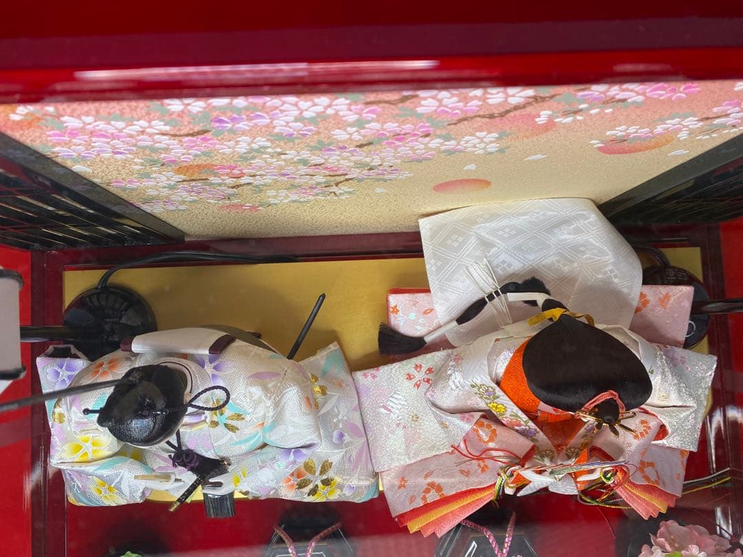 東京久月　雛人形アクリルケース入り親王飾り・間口約４９×奥行約３２×高さ約３６㎝