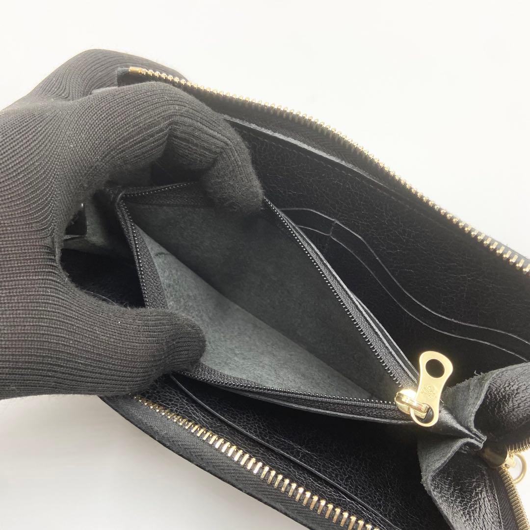 未使用級　イルビゾンテ　長財布　L字ウォレット　レザー　ブラック　イタリア製