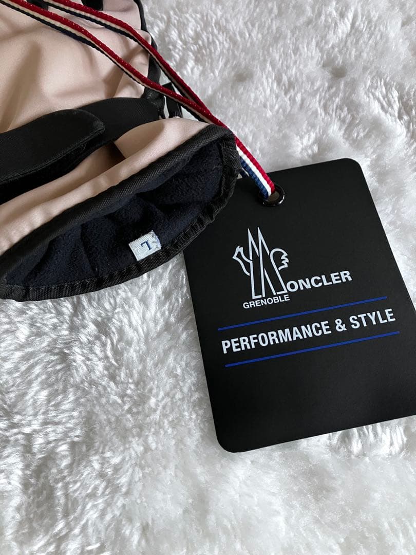 MONCLER グローブ ベージュ/ブラックキッズ用Ｌ