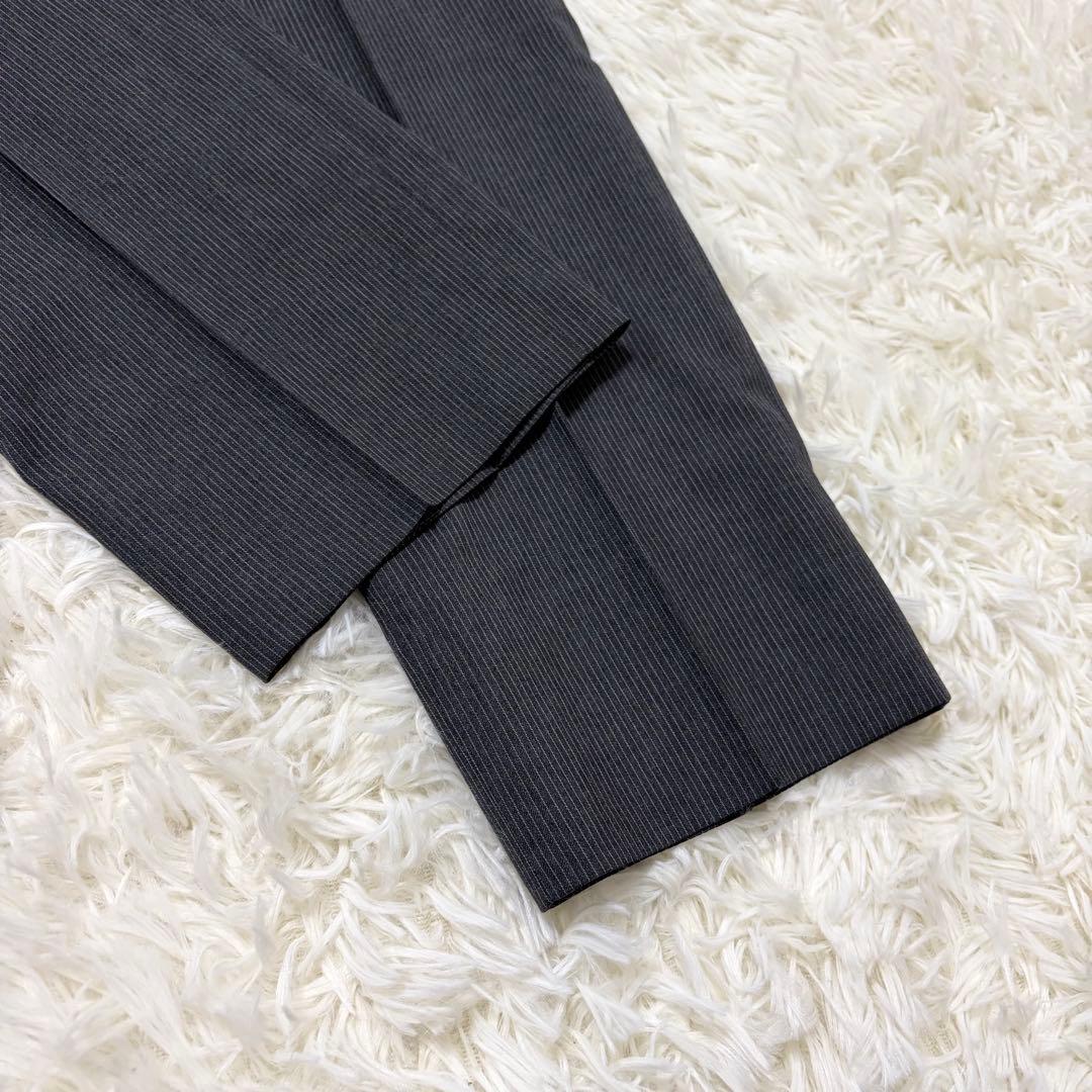 【美品】ポールスミスコレクション 高級スーツ シルク混 グレー×ボルドー L