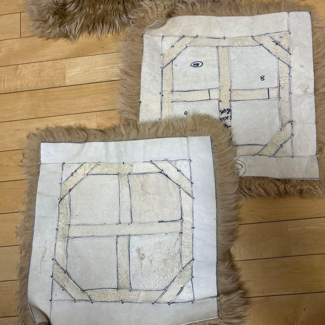 【未使用品】ムートン 羊毛皮 5点セット