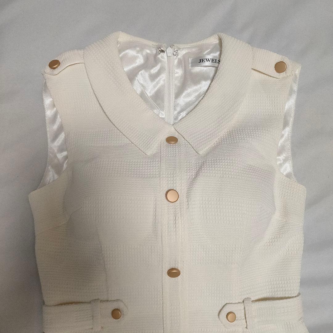 JEWELS/ジュエルズ 襟付きノースリーブプリーツミニドレス　XSサイズ