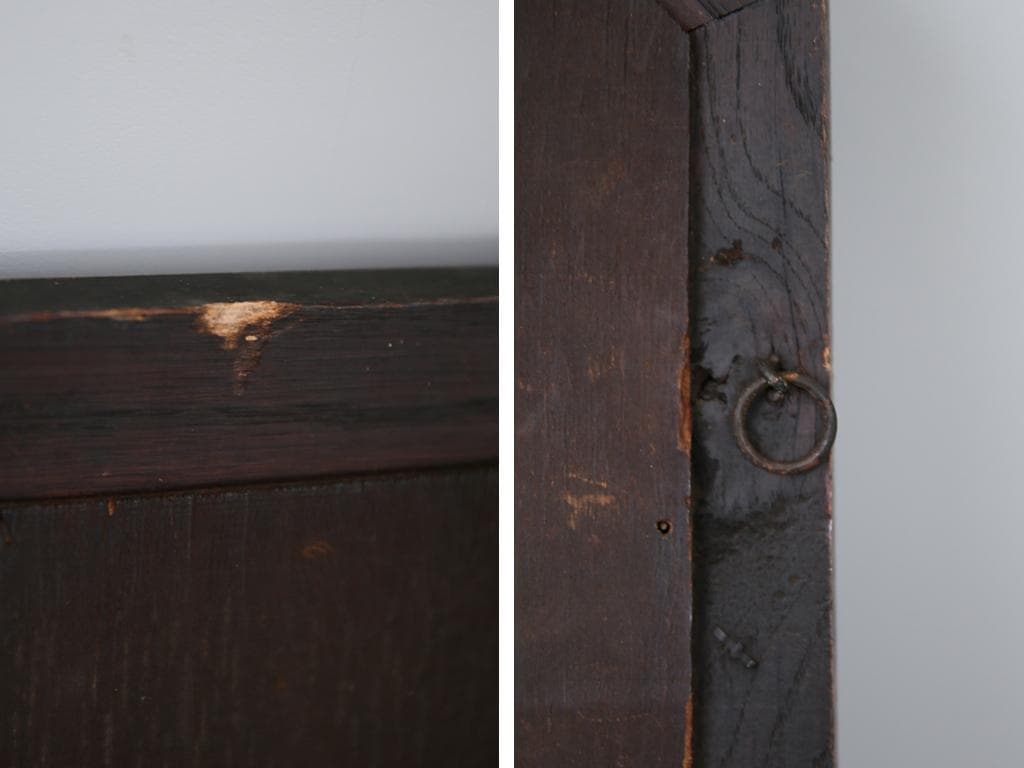 英国アンティーク木製カッティングミラー/壁掛け鏡オクタゴン八角形(88-215)