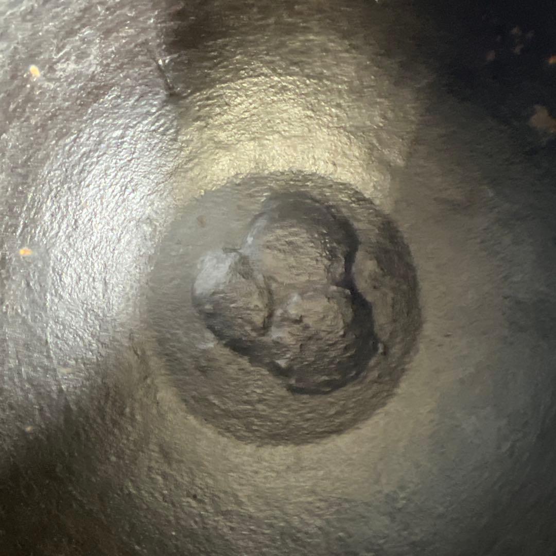 角谷莎村　風炉釜　共箱　7.8㌔　東Y7-1106①タルサ