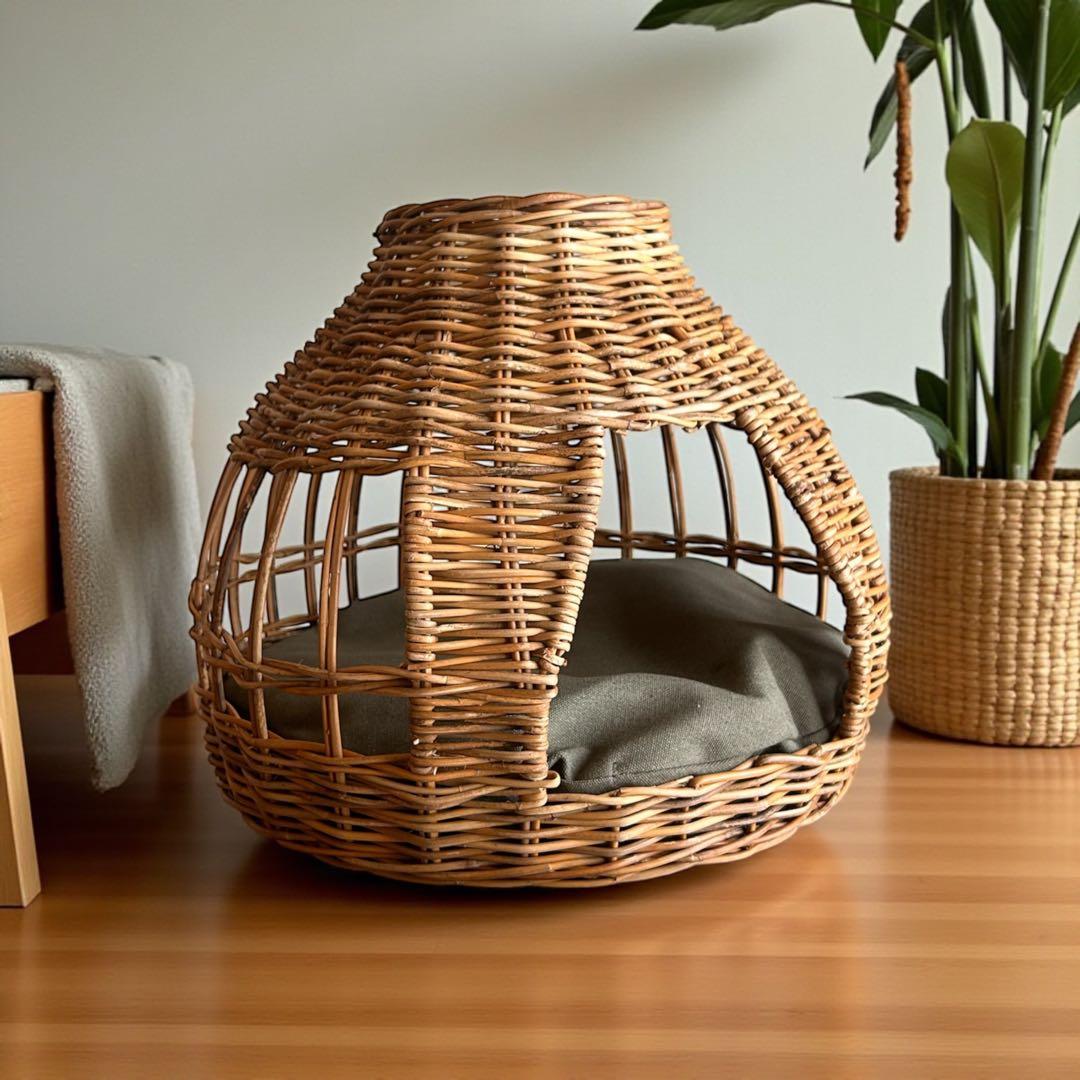 猫ちぐら　バスケットの猫ハウス　猫のおうち