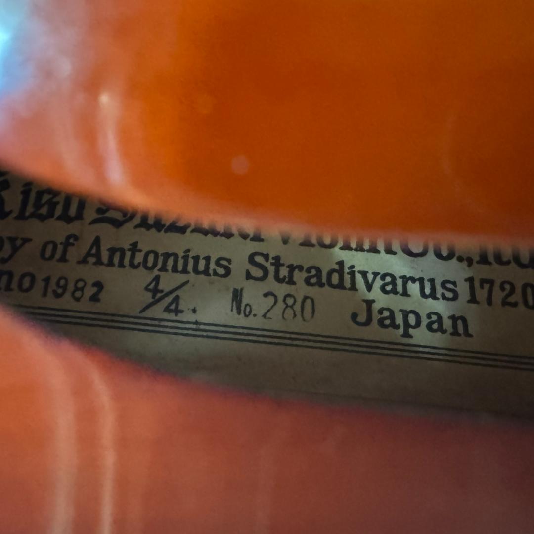 ★スズキバイオリン　4/4　No.280　1982　ケース付き　SUZUKI