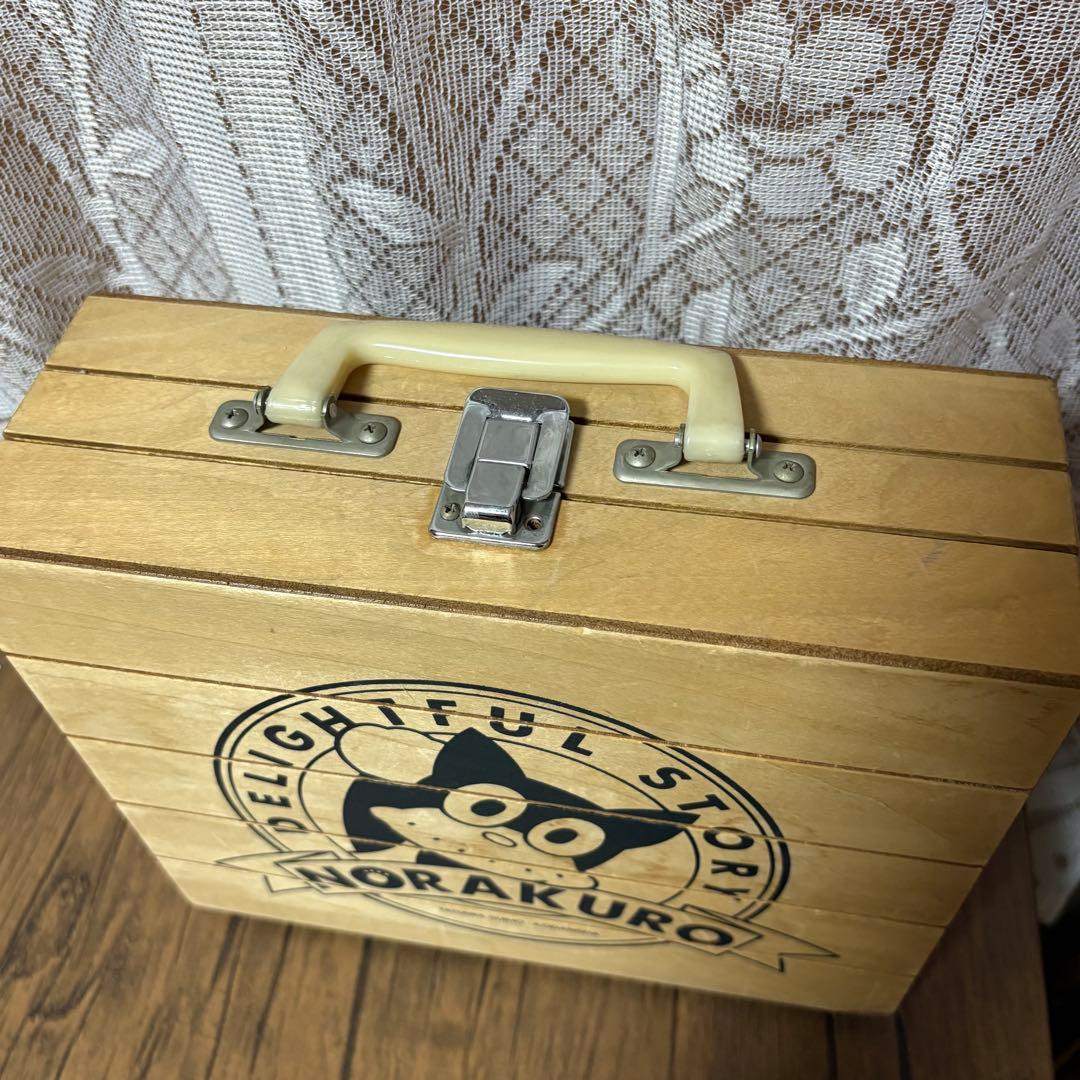 のらくろ　木製アタッシュケース型収納ケース　昭和レトロ　黒犬　コレクションBOX