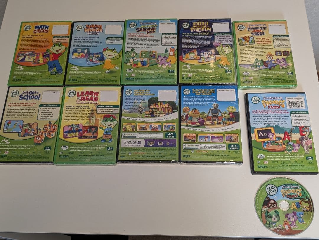 【9枚新品未開封　1枚開封済み】LeapFrog 10枚組 DVDセットパック